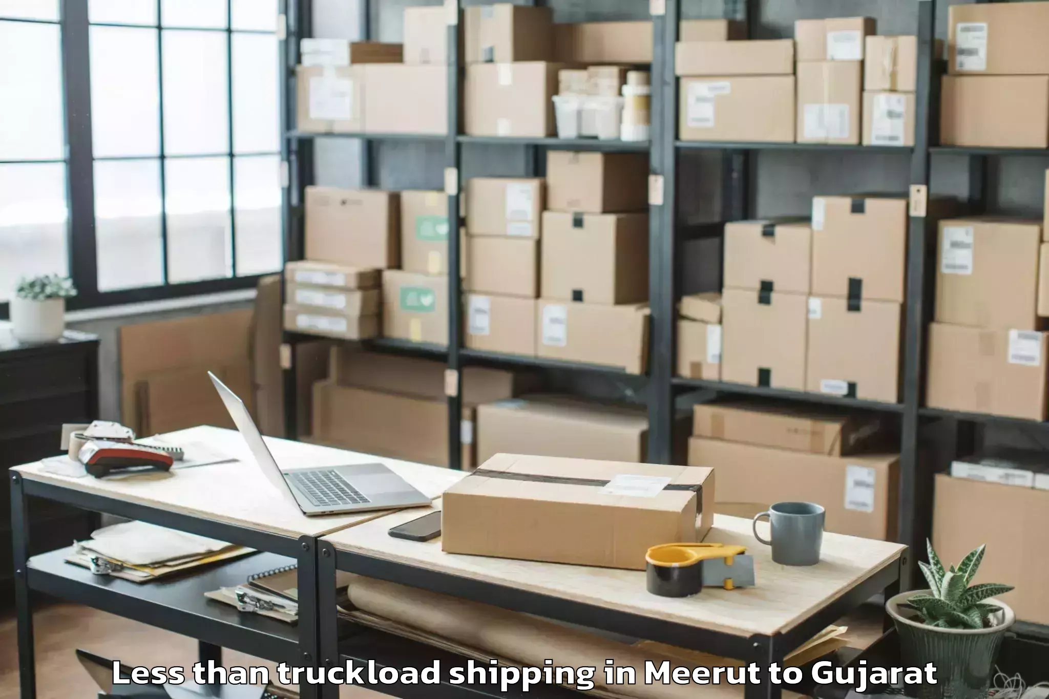 Book Meerut to Jhulasan Less Than Truckload Shipping Online